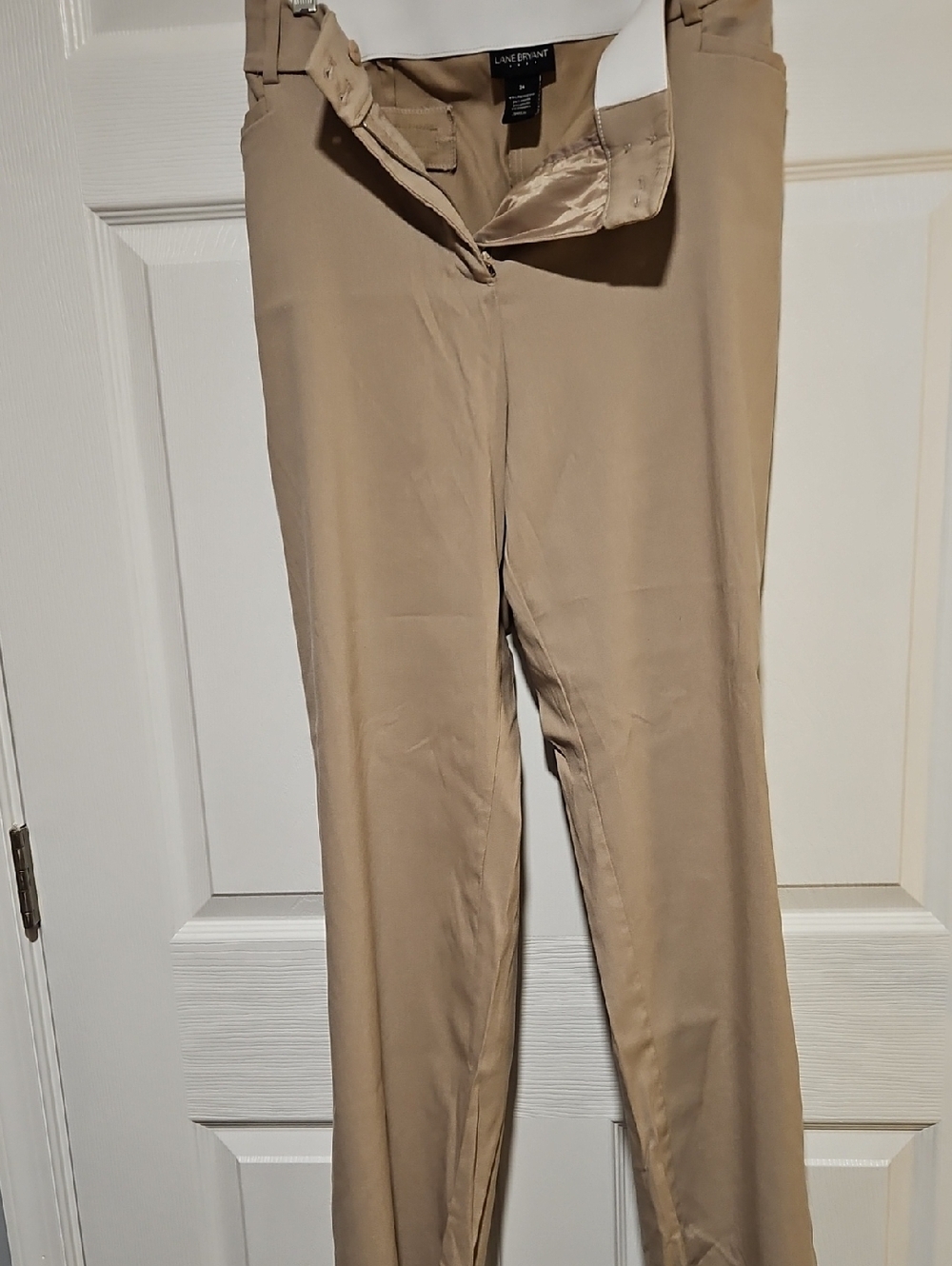 Lane Bryant Tan Straight-Leg Trousers